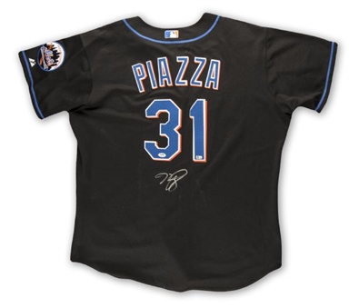 Mike Piazza Autographed Authentic New York Mets Black Alternate Jersey (MLB Authenticated)
